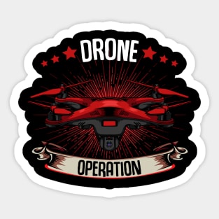 Drone - Drone Operation - Cool Quadcopter Drones Pilot Sticker